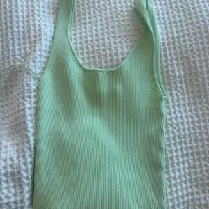 Zara Mint Green Ribbed Tank Top